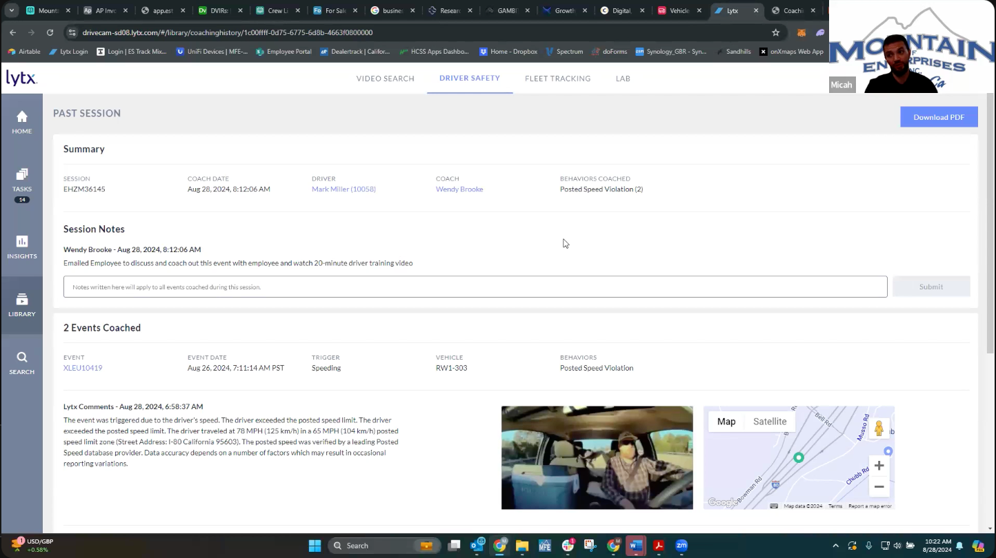 Related research: existing coaching records, video, and event context.