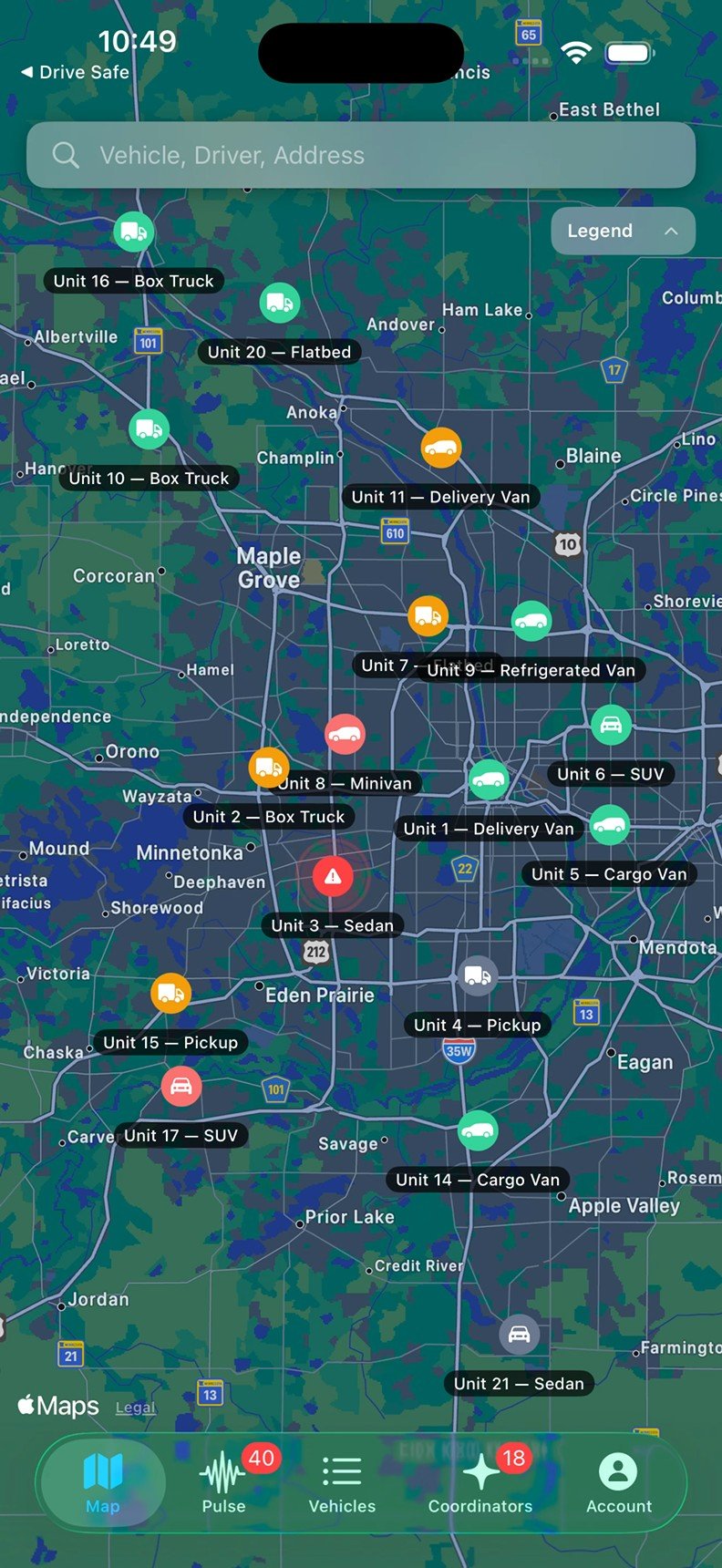 Fleet application map